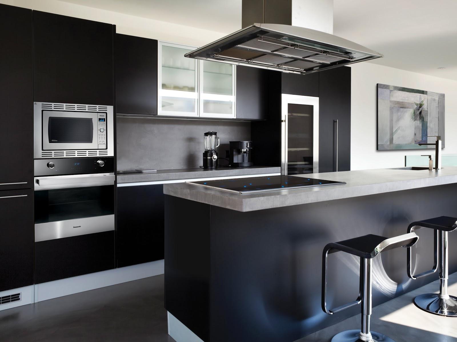 Black Kitchen Cabinets With White Countertops