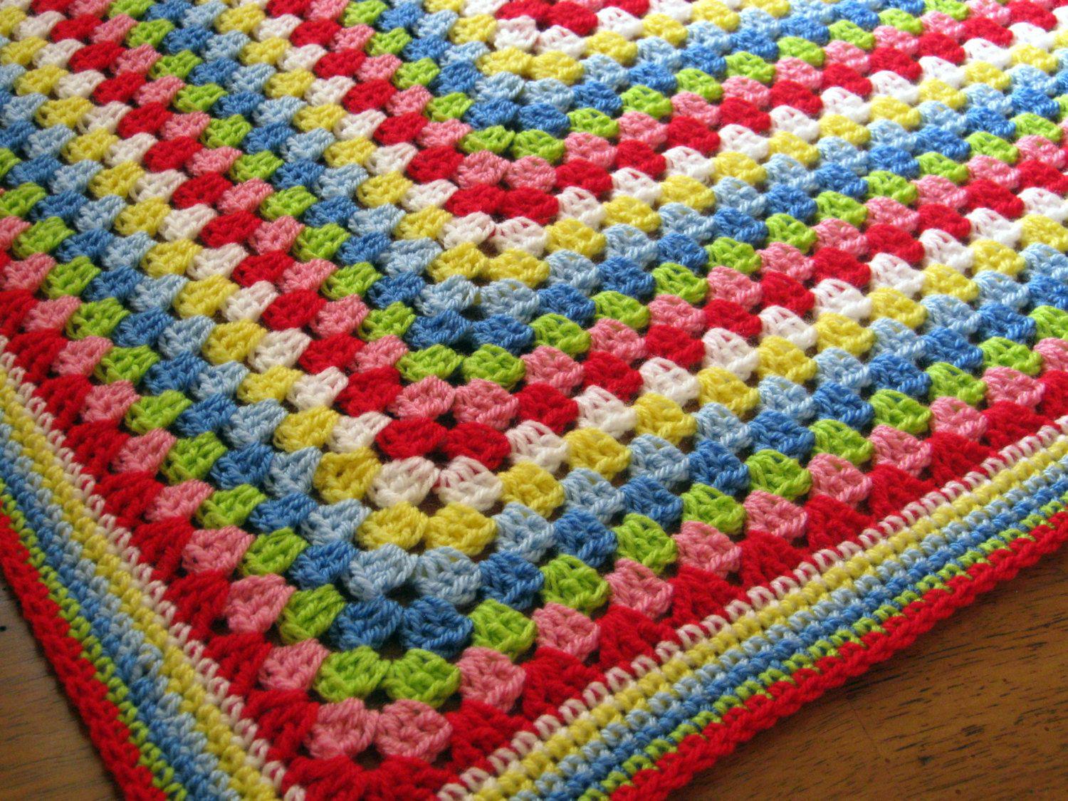Crochet Granny Square Baby Blanket Pattern