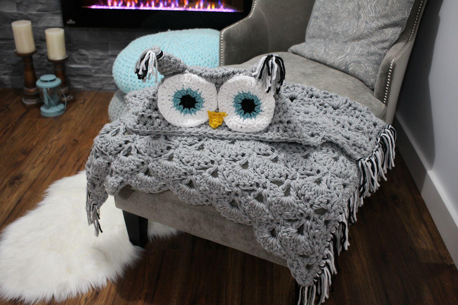 Granny Square Owl Baby Blanket