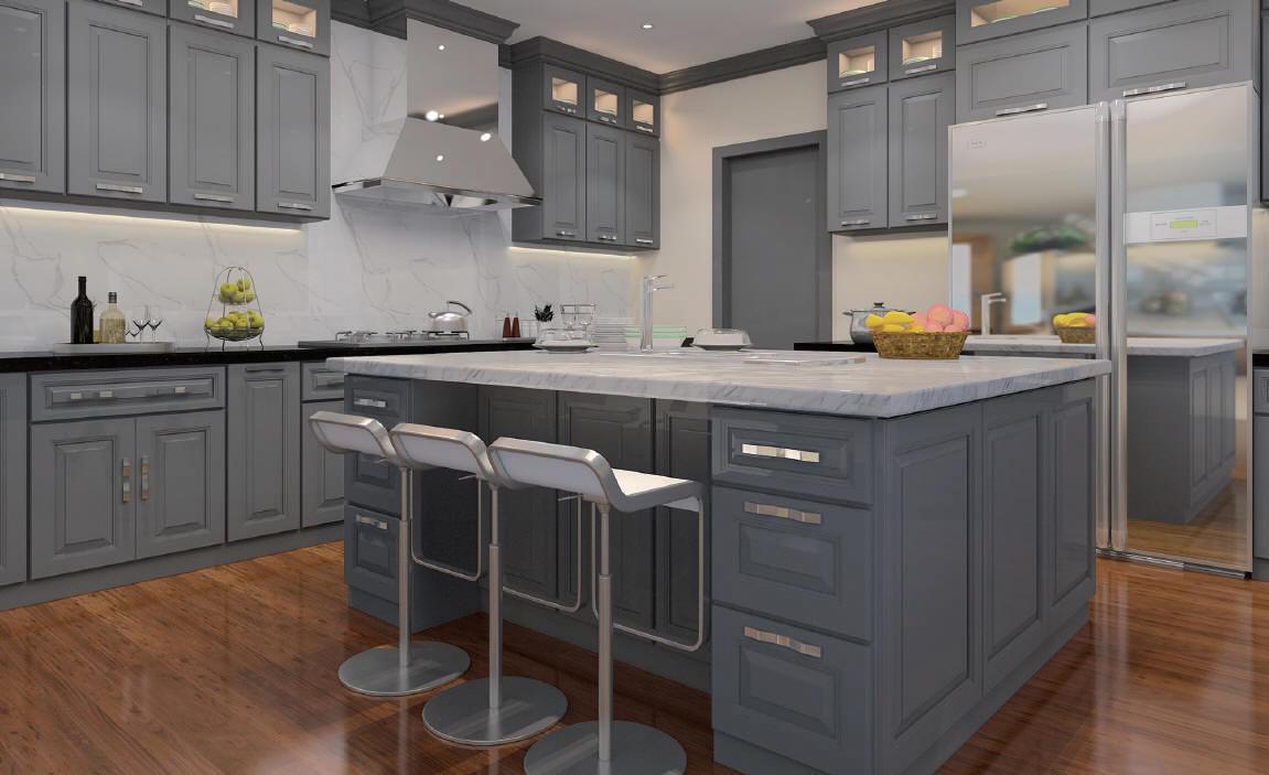 Grey Kitchen Cabinets Backsplash