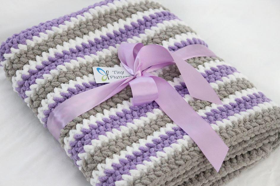 Personalized Purple Baby Blanket