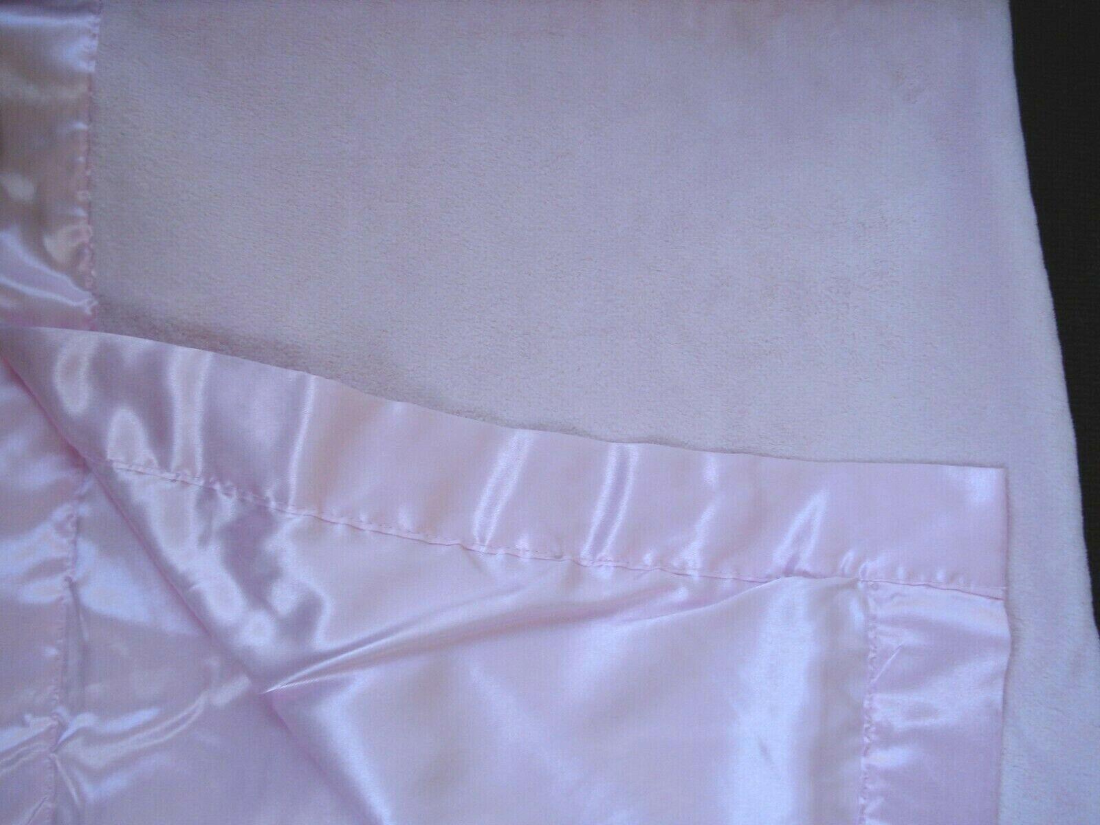 Pink Baby Blanket With Satin Trim