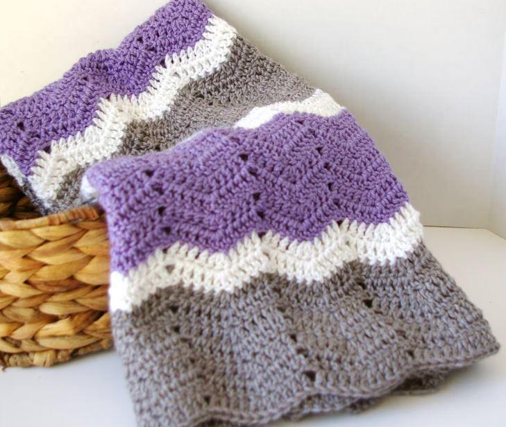 Purple And Lilac Baby Blanket